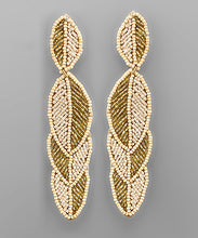 Load image into Gallery viewer, Overlapped Leaf Beaded Earrings
