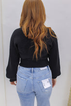 Load image into Gallery viewer, Jaz Two Piece Sweater Top &amp; Jacket- Black
