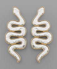 Load image into Gallery viewer, Metallic Leather Snake Earrings
