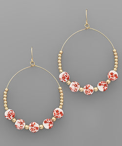 Ceramic Flower Bead Earrings