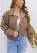 Load image into Gallery viewer, Oliver Corduroy Moto Jacket- Cocoa
