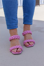 Load image into Gallery viewer, Erin Braided Open Toe Mule- Pink
