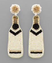 Load image into Gallery viewer, Chevron Champagne Bottle Earrings
