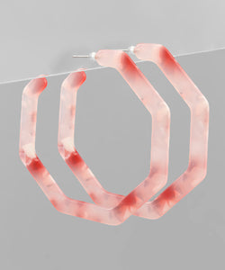 Octagon Acrylic Open Hoops