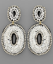 Load image into Gallery viewer, Bugle Bead Oval Earrings
