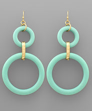 Load image into Gallery viewer, Color 2 Wood Circle Drop Earrings
