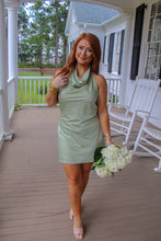 Load image into Gallery viewer, Light Up The Night Halter Satin Dress- Light Green
