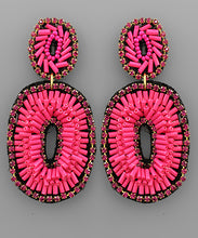 Load image into Gallery viewer, Bugle Bead Oval Earrings
