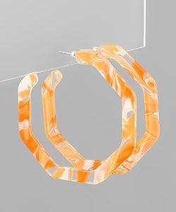 Octagon Acrylic Open Hoops