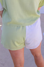 Load image into Gallery viewer, Key Lime Contrast Shorts- Sage/White
