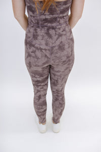 Tie-Dye High-Waisted Active Leggings-Bark