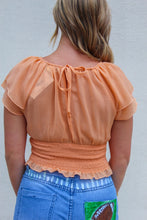 Load image into Gallery viewer, All Mine Ruffled Tie Crop Top- Orange
