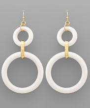 Load image into Gallery viewer, Color 2 Wood Circle Drop Earrings
