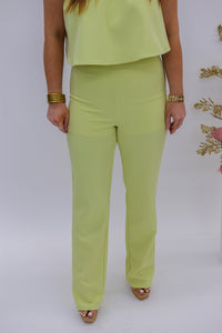 Spring Scene Set Midi Pants- Citron