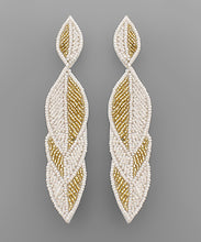 Load image into Gallery viewer, Overlapped Leaf Beaded Earrings
