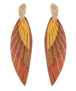 Suede Leaves Earrings