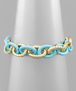 Color & Textured Metal Link Bracelet