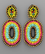 Load image into Gallery viewer, Bugle Bead Oval Earrings
