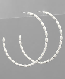 Rice Bead Metal Hoops