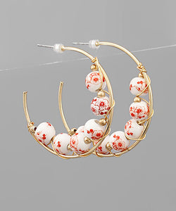 Ceramic Ball Wrapped Hoops