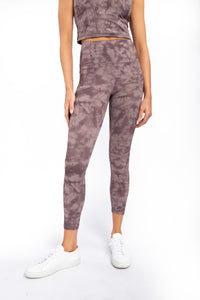 Tie-Dye High-Waisted Active Leggings-Bark