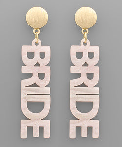 BRIDE Letter Earrings