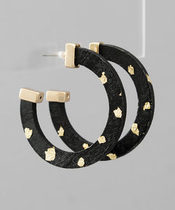 Gold Flake Wood Hoops