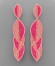 Load image into Gallery viewer, Overlapped Leaf Beaded Earrings
