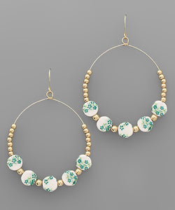 Ceramic Flower Bead Earrings