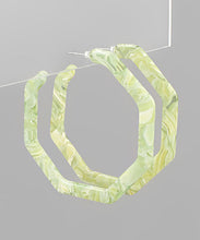 Load image into Gallery viewer, Octagon Acrylic Open Hoops
