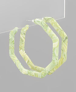 Octagon Acrylic Open Hoops