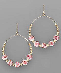 Ceramic Flower Bead Earrings