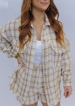 Load image into Gallery viewer, Gossip Girl Tweed Jacket- Taupe
