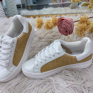 All Summer Long Sneakers- White/Raffia