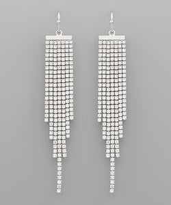 Rhinestone Fringe Earrings