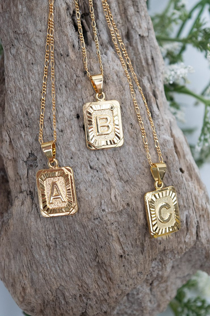 Bracha Inital Card Necklaces