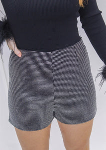 Dazzle The Night Away Rhinestone Zip Shorts