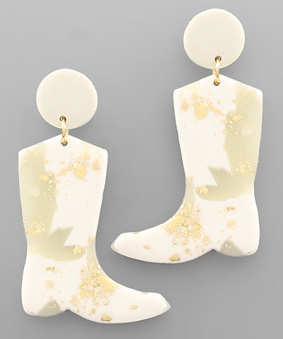 Clay Marble Boots Earrings