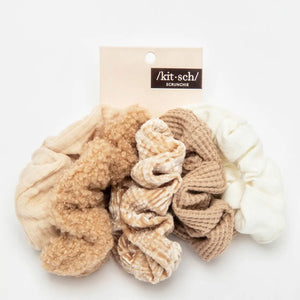 Sand Assorted Scrunchies - Kitsch