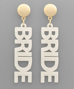 BRIDE Letter Earrings