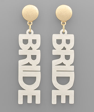 BRIDE Letter Earrings