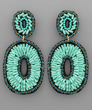 Load image into Gallery viewer, Bugle Bead Oval Earrings
