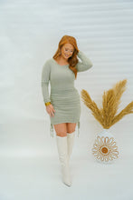 Load image into Gallery viewer, Your Love Long Sleeve Ruched Dress- Olive
