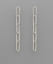 Load image into Gallery viewer, Brass Oval Chain Drop Earrings
