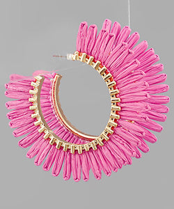 Raffia Fan Hoops