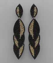 Load image into Gallery viewer, Overlapped Leaf Beaded Earrings
