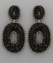 Load image into Gallery viewer, Bugle Bead Oval Earrings
