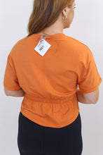 Load image into Gallery viewer, Gathered Back Short Sleeve Top- Orange
