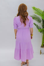 Load image into Gallery viewer, Chic Obsessions Button Midi Dress- Lavender
