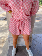 Load image into Gallery viewer, Blush Checkered Print Woven Shorts
